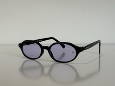 VINTAGE Giorgio Armani 54106 GA Oval Black Gray Sunglasses Handmade Italy Frame