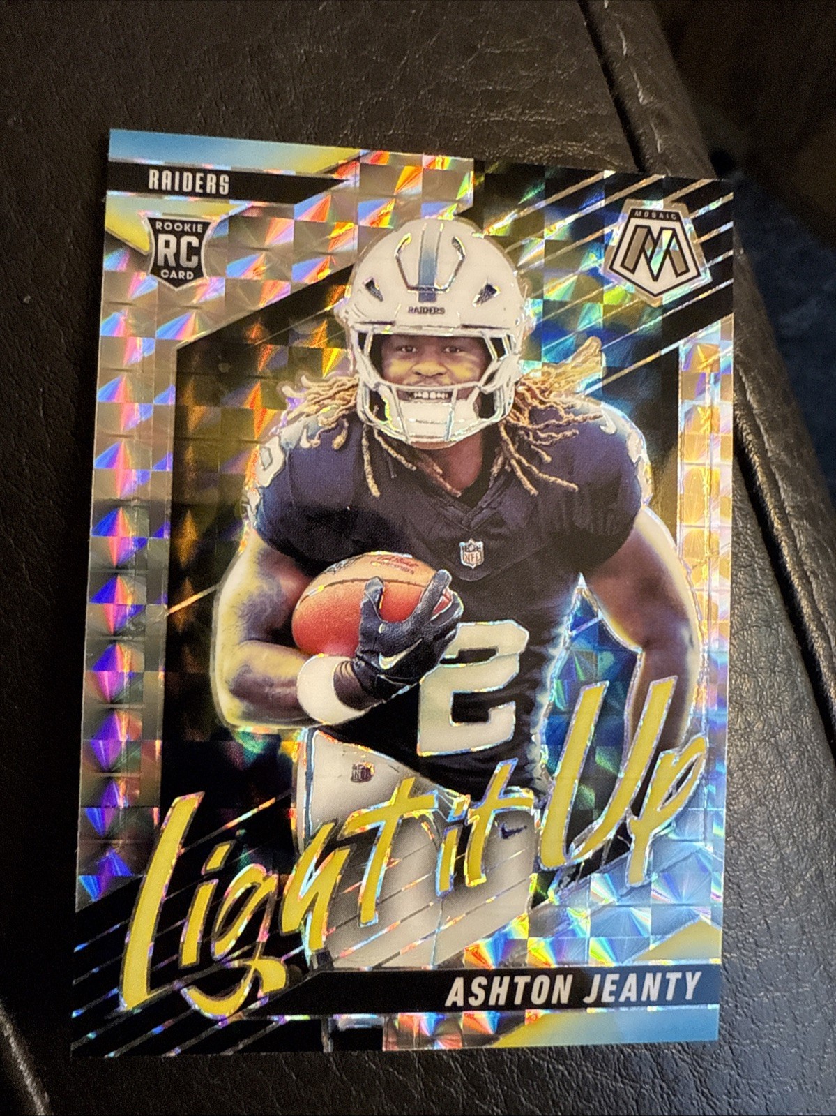 2025 Panini Mosaic - Ashton Jeanty Light It Up Silver Mosaic LV Raiders (RC) 👀