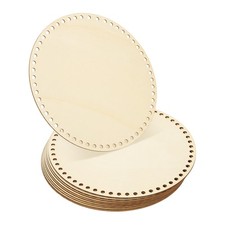 10 Inch Crochet Basket Base, 10Pcs Basket Bottoms Round Wood Base for Crochet