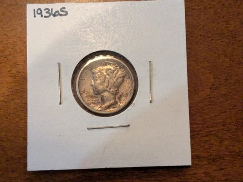 1936S Mercury Dime $0.10 90% Silver Very Fine VF