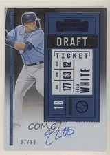 2020 Panini Contenders Prospect Draft Ticket Blue 7/99 Evan White Auto 4z8