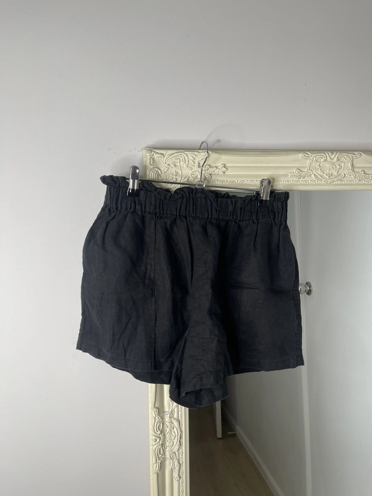 Seed Size 10 12 Black Linen Shorts With Pockets