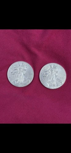 Two Coins  2015 1 oz American Silver Eagle BU total 2 Troy OZ