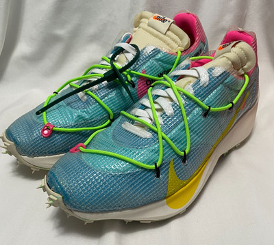 Nike Vapor Street x Off White OW Womens 14 Polarized Blue Tour Yellow CD8178 400