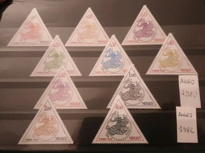 Monaco 1980-82 Briefmarken-Steuer Porto 10 Valori MH **