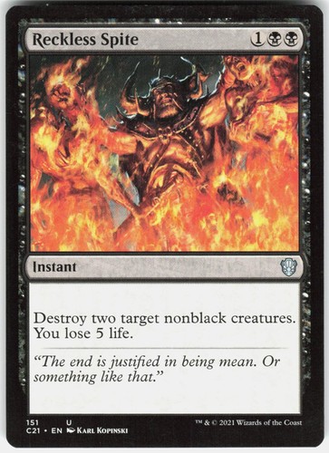Reckless Spite 151 Uncommon Commander 2021 Magic: The Gathering Lightly Played