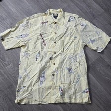 Tommy Bahama Cigar Club Camp Shirt Men's Medium Cigar Print Graphic