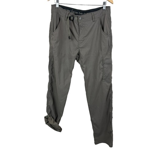 Men's Prana Brown Zion Stretch Snap Roll Hem Cargo Pocket Outdoor Hiking Pant M