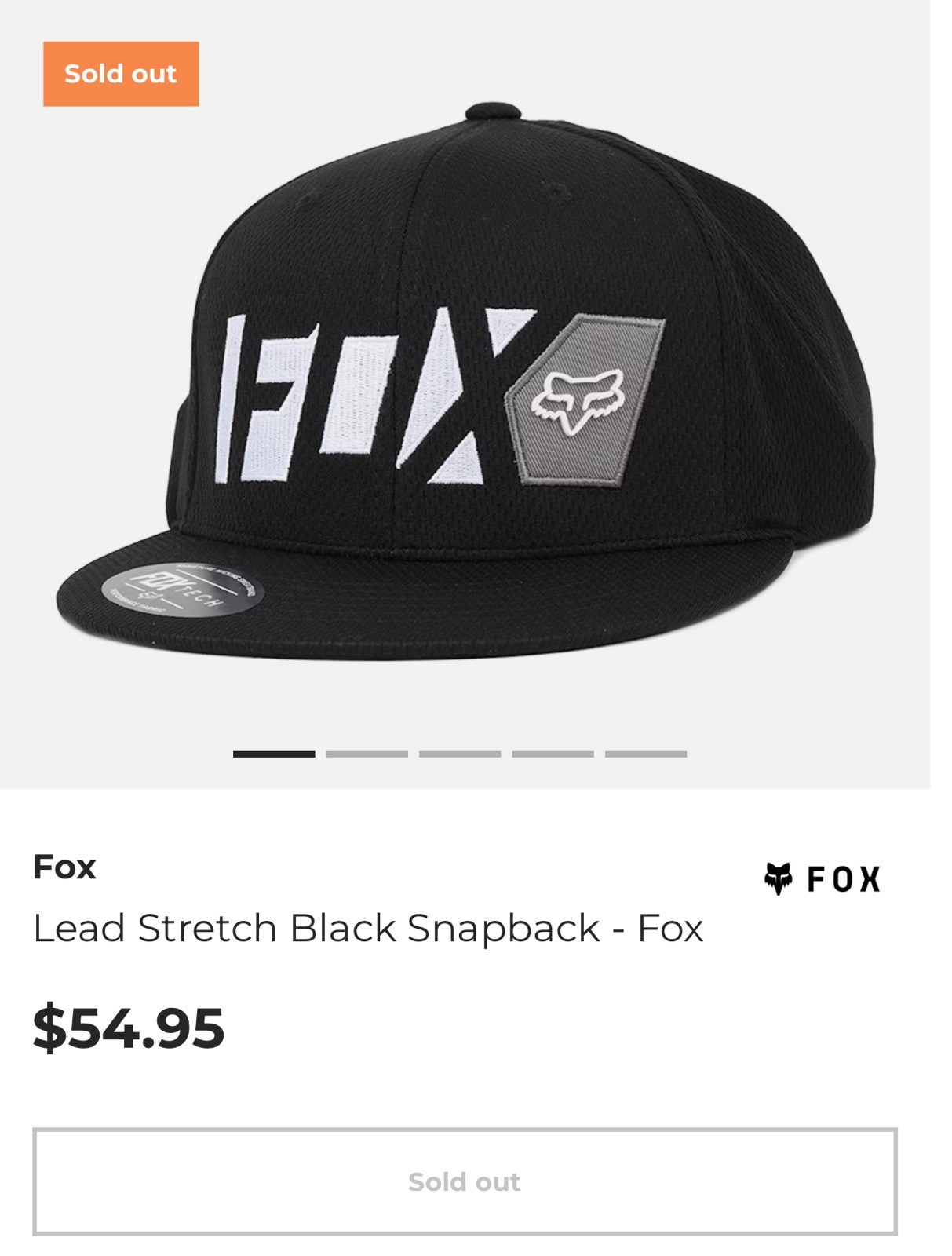 Lead Stretch Black Snapback Fox Hat Cap Motocross… - image 7