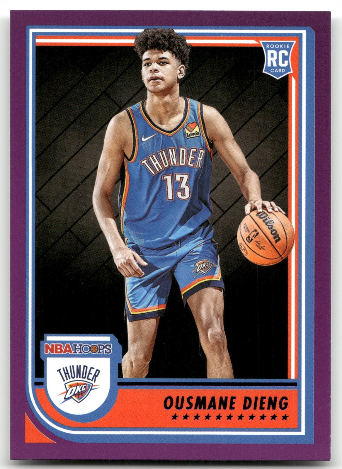 2022-23 Panini Hoops Ousmane Dieng #241 Purple Parallel Thunder RC - BUY 3 GET 1