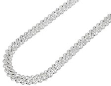 3 Row 24 CT Real Diamond Miami Cuban Necklace 16MM 16"-24" 10K Gold