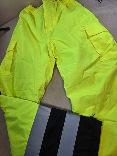 RefrigiWear Men's SMALL HiVis Insulated Waterproof Pants- High Visibility, Warm,