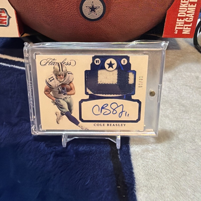 2017 Flawless Cole Beasley Game Used Patch Auto 08/10