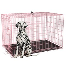 Extra Large Dog Crate Dog Kennel Cage with Double Door,48 inch Folding Metal ...