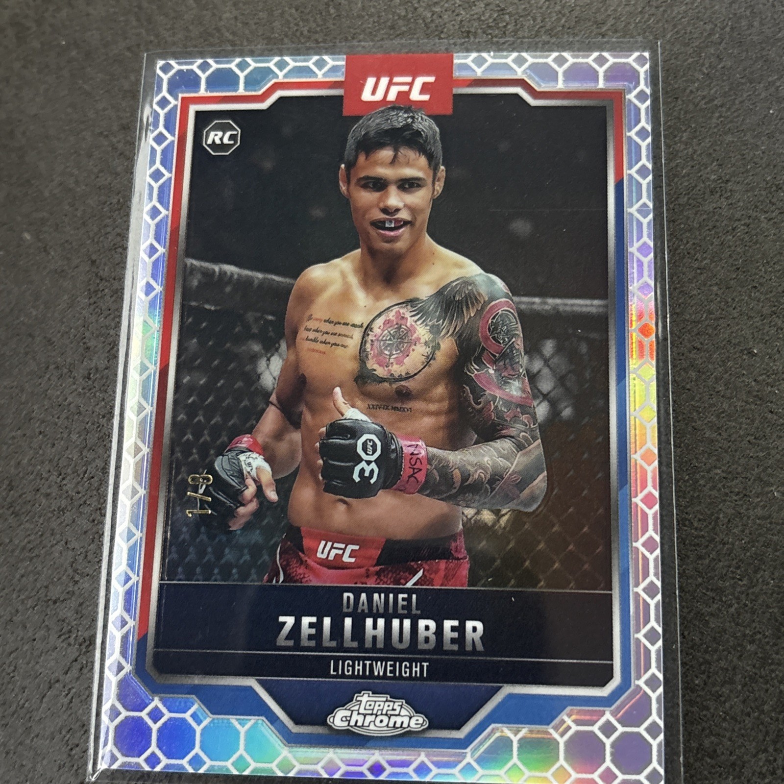 2025 Topps Chrome UFC Daniel ZellHuber #189 Octafractor RC #’ed  1/8 Hot 🥵
