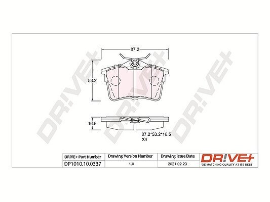 Dr!ve+ Bremsbelagsatz, Scheibenbremse Hinterachse U.A. FüR CitroËN, Peugeot-image