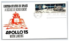 1434- 1435 Apollo 15 MOON LANDING Thermographed Cachet  Unaddressed LOT 2467