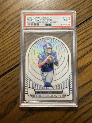 Matthew Stafford 2019 Obsidian Tunnel Vision White Contra CASE HIT /7 PSA 9 RARE
