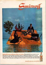 VINTAGE 1968 SMIRNOFF VODKA BLOODY MARY MIXED DRINKS BAR DECOR PRINT AD