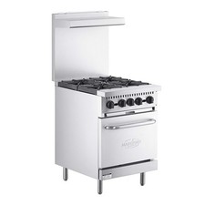 MainStreet Equipment E24-N Natural Gas 4 Burner 24" Range with Space Saver Oven