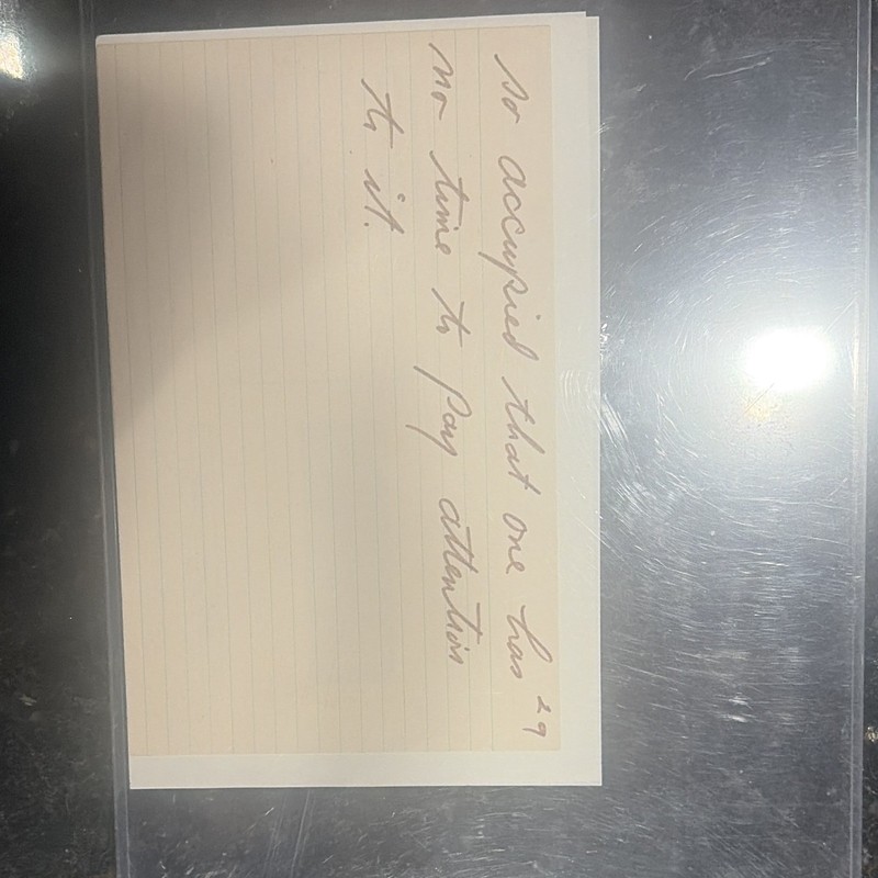 Mohammed Ali Written Speech Note Card