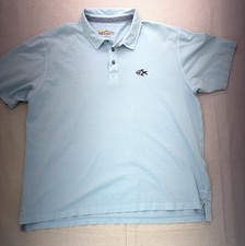 Orvis Polo Shirt Aqua Blue embroidered Fish Men s Size XL Short Sleeve.