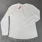 Marine Layer Heavy Slub Henley Shirt Mens Medium Antique White Stretch $84 NWT