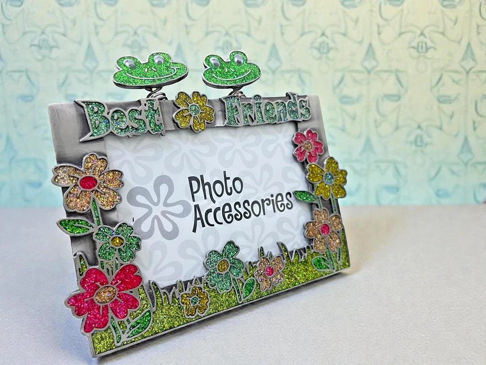 Y2K Style Best Friends Glitter Flower Photo Frame 3.5x5 Bedroom Decor Gift - image 1 of 4