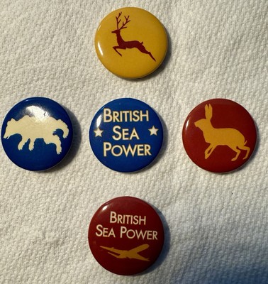 British Sea Power Rare Promo Pin Pinback Badge 1'' Sized Set Of 5