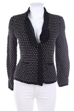 Ohne Label Strickjacke Cardigan Rüschen Volants S schwarz