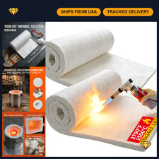 2 Pcs Fireproof Ceramic Fiber Insulation Blanket 65"x24"x1.18", 2700 F Heat Resi