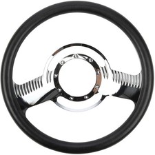 Jegs Chrome-plated Billet Aluminum 14 In. Steering Wheel Two Timer Spoke