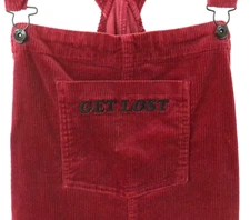 Hot Topic Womens Overall Jumper Dress Corduroy Get Lost Grunge Indie Y2K  2XL