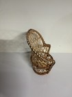 Vintage Mini Peacock Wicker Rattan Chair Plant Stand approximately 7 Inches — photo 2
