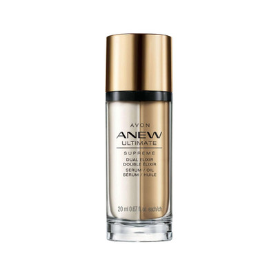 Anew Ultimate Supreme Dual Elixir |Anti-Aging Serum + Oil with AHA, Argan Oil an