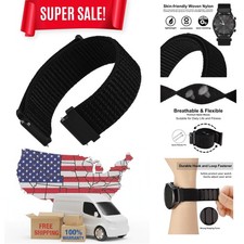 18mm Adjustable Nylon Watch Band, Quick Release Sport Loop Strap Black