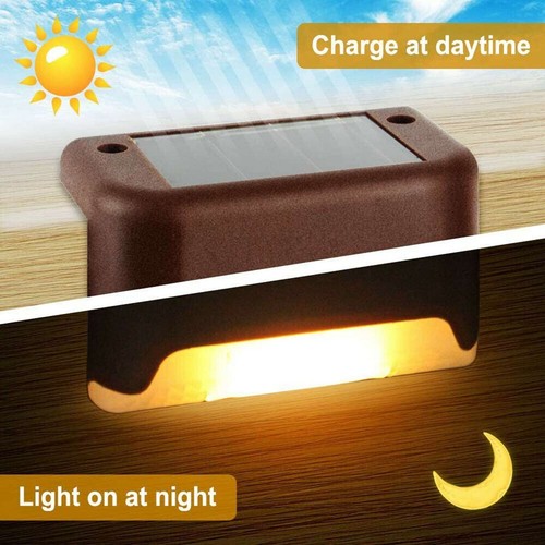 LED Solar Fence Light Outdoor Garden Stair Wall Lamps Path Decor Lamp Waterproof - Picture 5 of 22