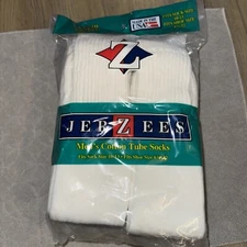 NOS Jerzees Vintage Cotton Tube Socks 6 Pairs, Shoe Size 6 1/2-12 USA
