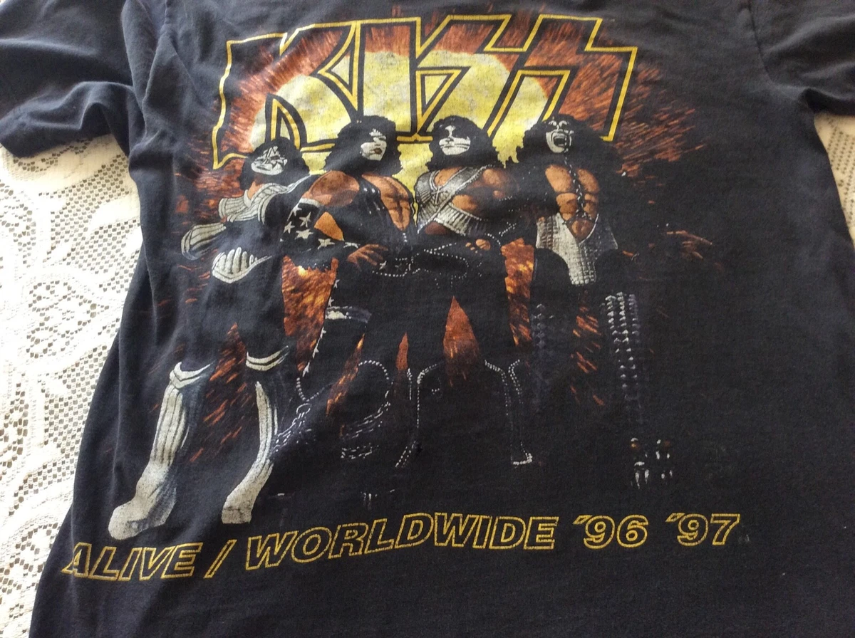KISS 1996 1997 Alive Worldwide Tour Original Vintage T-Shirt Las Vegas Size  L