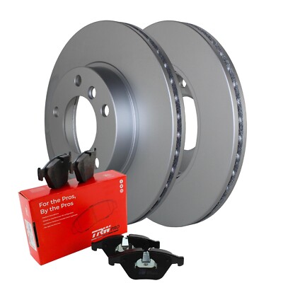 Front Brake Kit 286mm Disc Rotors TRW Pro Low-Metallic Pads For BMW E30 E36 E46