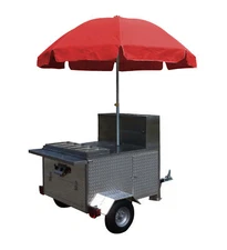 Mobile Hot Dog Cart Trailer Food Concession Vending Kiosk Stand  