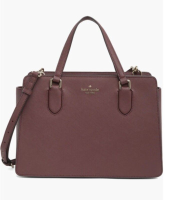 NWT Kate Spade Laurel Way Reese Leather Satchel Bag $399 Cherry wood