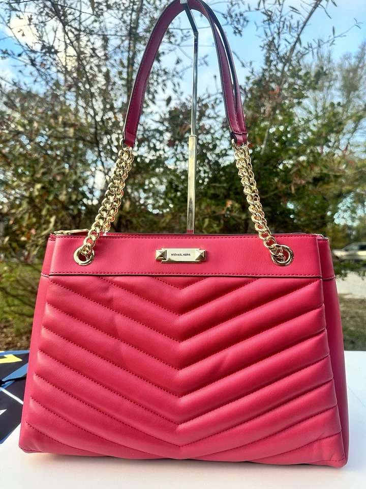 Bolso de Mano Michael Kors Whitney Acolchado Cadena Mediano Eléctrico Rosa Multicolor Foto 4 de 4