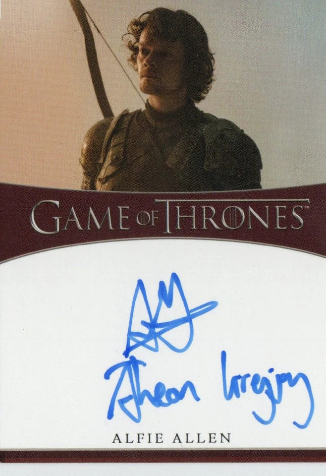Game of Thrones Iron Anniversary S1 Auto Inscription Alfie Allen Theon Greyjoy - Image 2 of 2