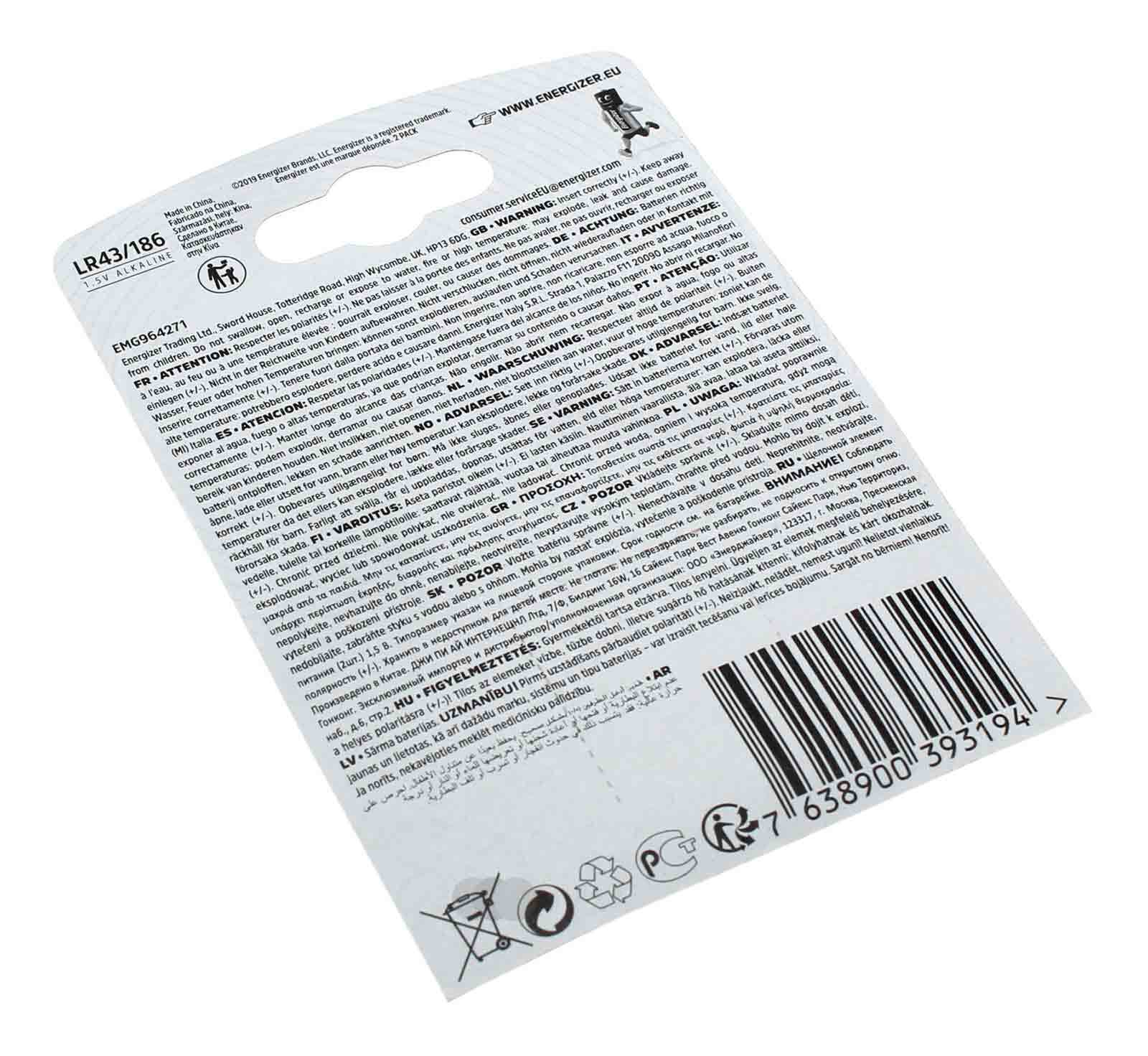 Camelion Alkaline-Knopfzelle AG12 (LR43) – 1,5 Volt, Für Autoschlüssel, Taschenrechner, Laserpointer & Mehr