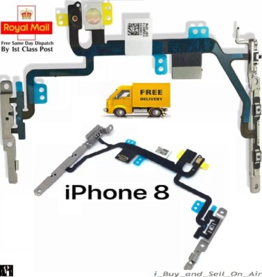 iPhone 8 Power Flex Kabel Lautstärketasten Stummschalter Mikrofon & Blitz mit Halterungen