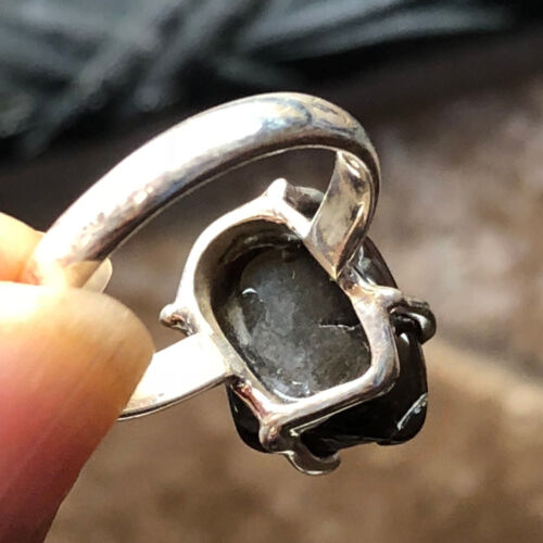 Genuine Mexican Fire Agate 925 Solid Sterling Silver Rough Ring sz 7 - Picture 2 of 6
