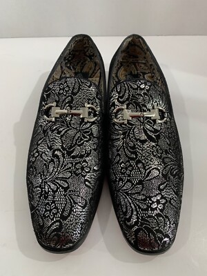 After Midnight Formal Footwear Mens Black & Silver Paisley Dress Shoes SZ  11 EUC | eBay