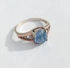 Ring with Topaz stone Sterling Silver 925. 375. Vintage Women's Jewelry size 9.5