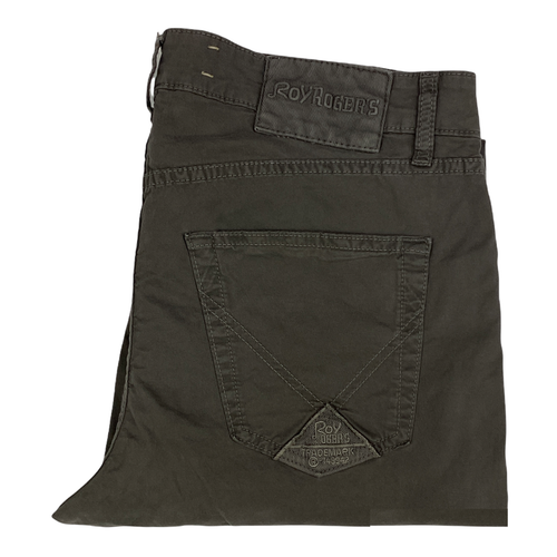 PANTALONE UOMO ROY ROGERS 517 PLAIN P21RRU089P3180112 COTONE GRIGIO ORIGINALE AI - Picture 2 of 2